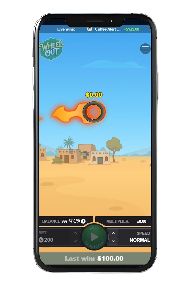 A screenshot of Wheel Out gameplay