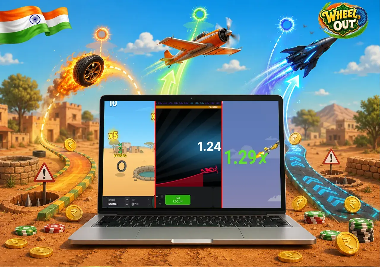 Fast-game comparison with laptop, wheel, plane and jet trail