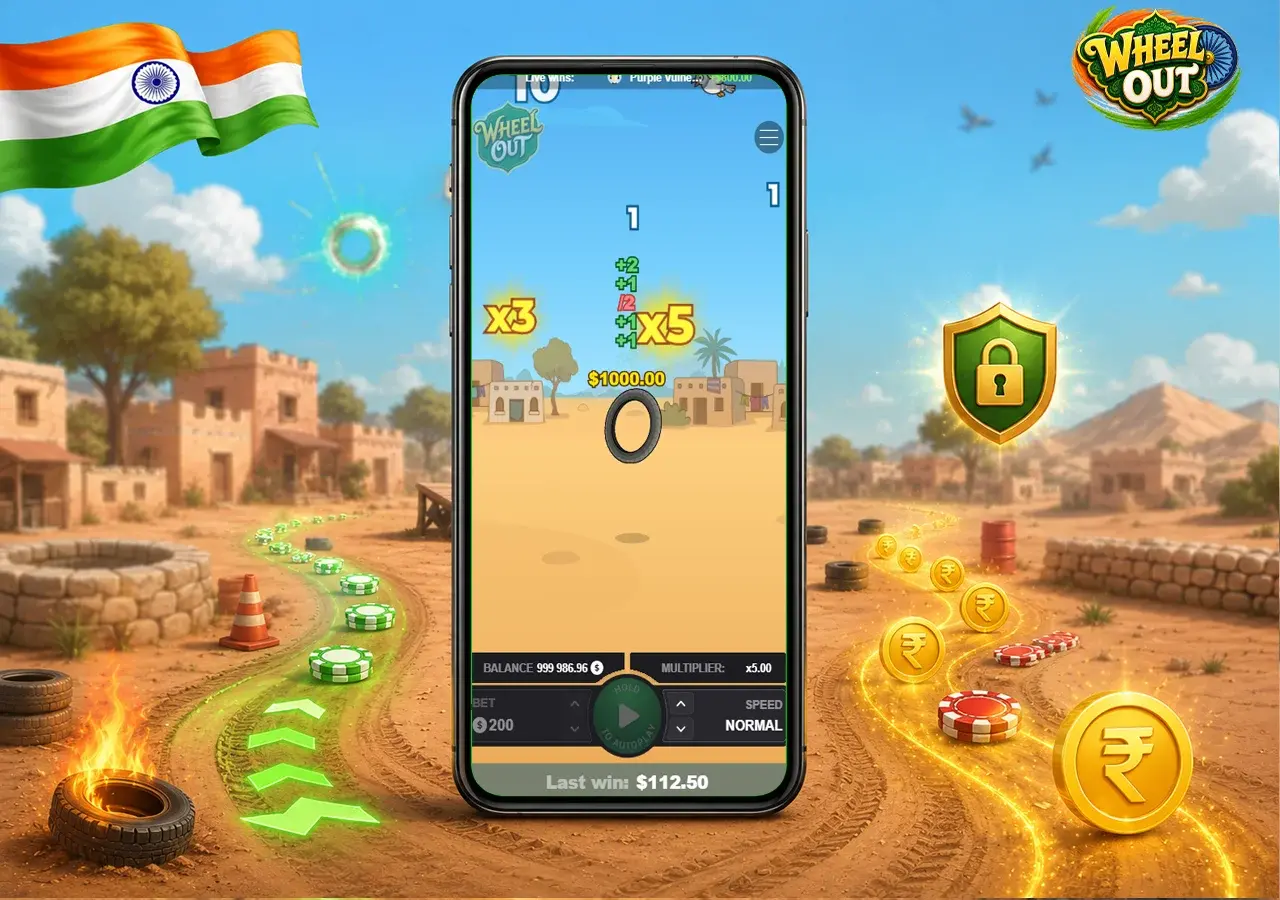 Choice of play mode with phone, practice route and rupee betting cues