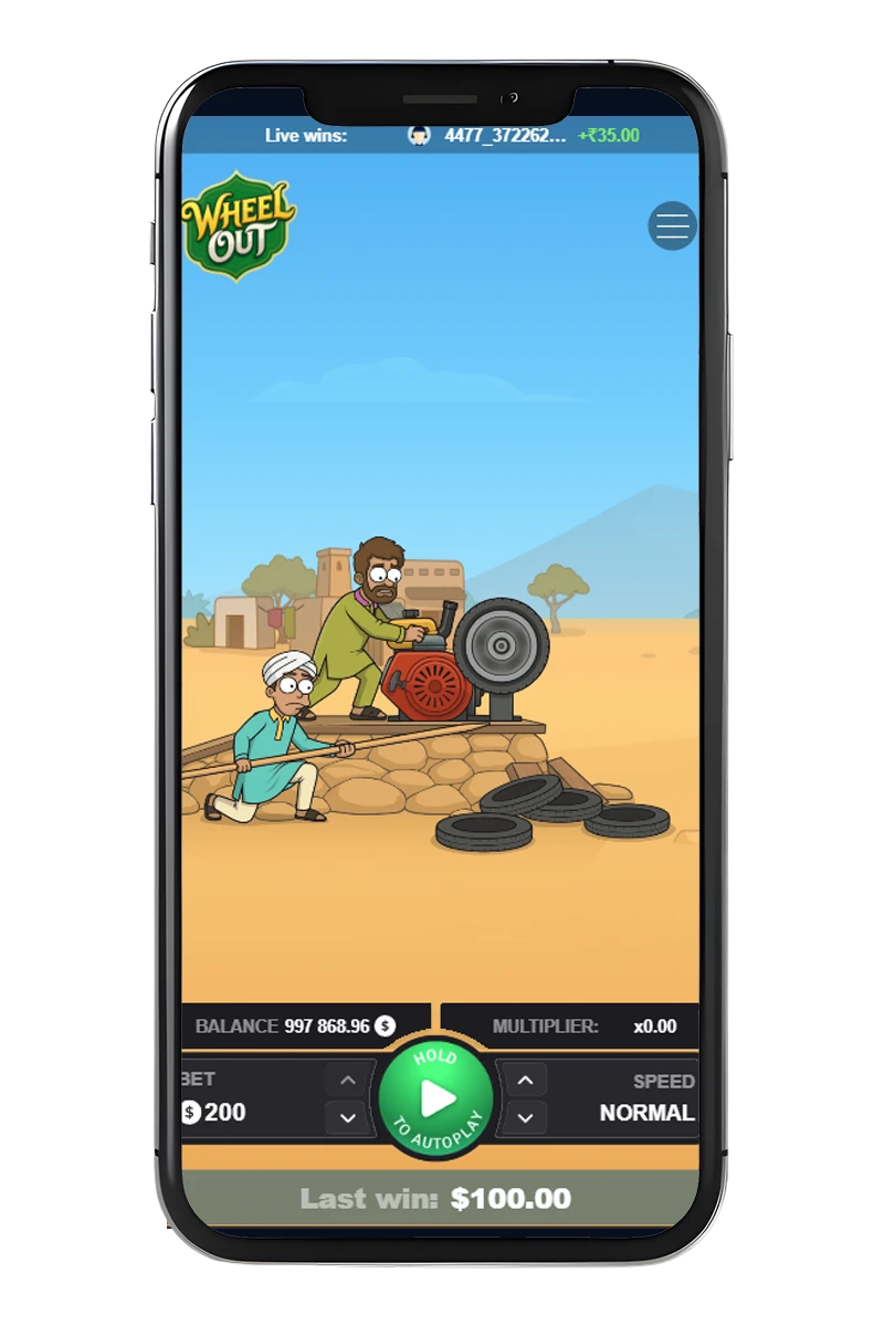 Screenshot of the slot gameplay