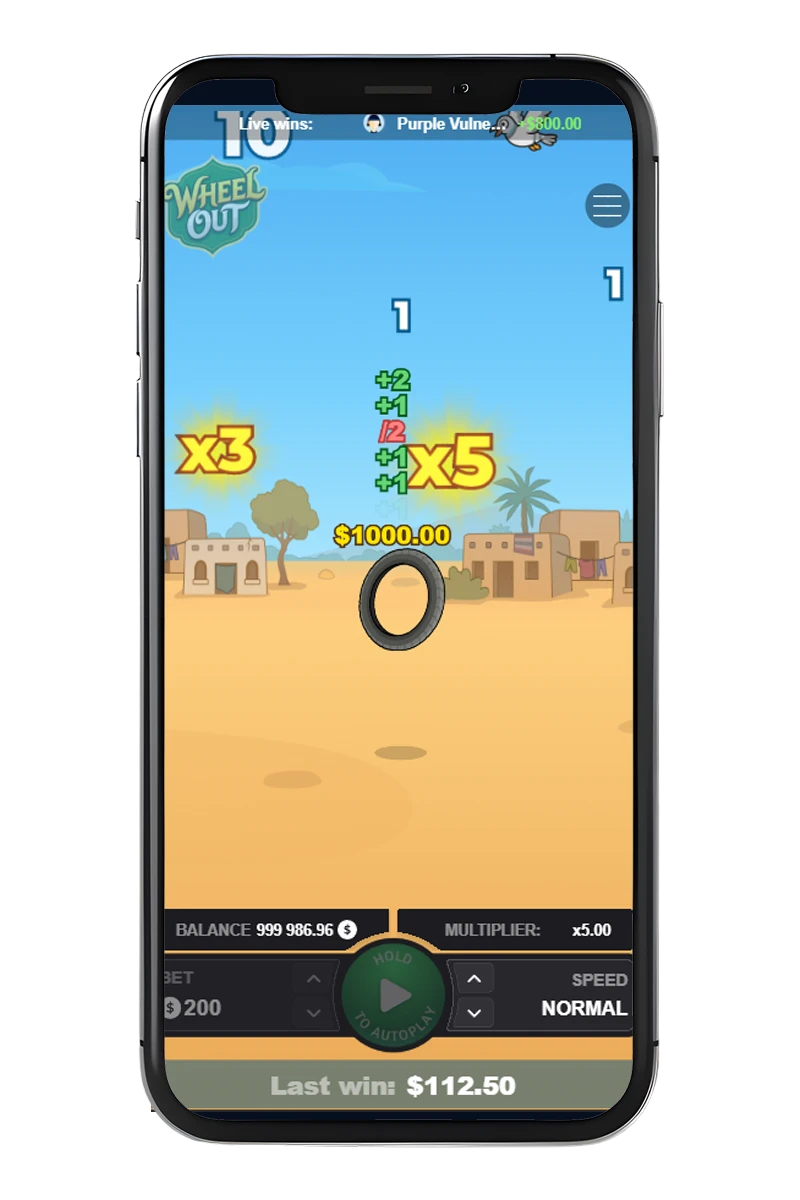 Screenshot of the slot gameplay