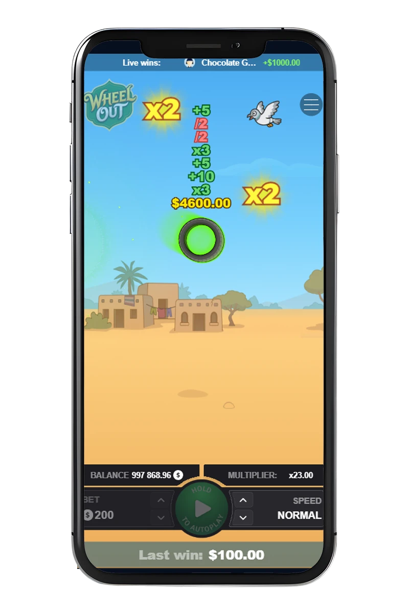 Screenshot of the slot gameplay